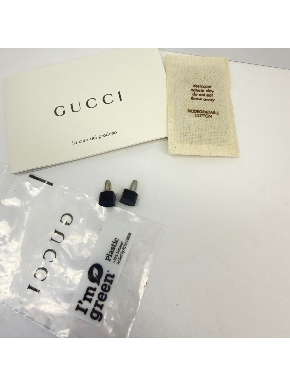 Authentic Gucci Replacement Heel Tips Set - New with Care Booklet -‎ Storage F-6